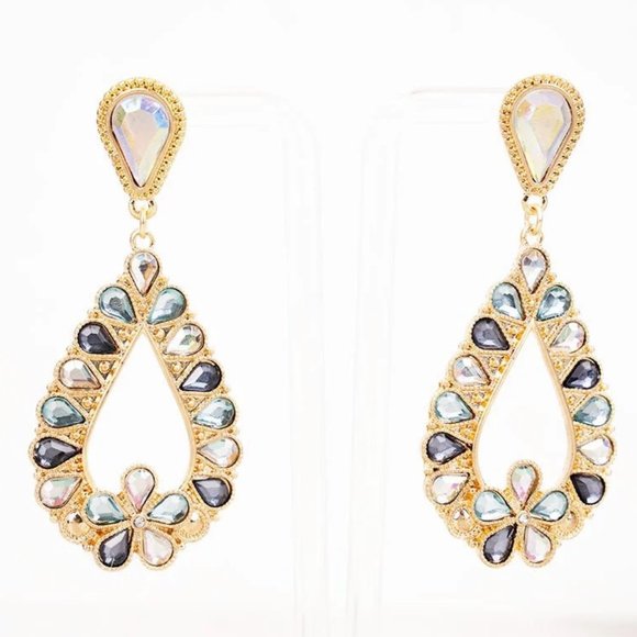 One Blessed Nana Jewelry - NWT  BOUTIQUE    EVERLEE BLUE IRIDESCENT TEARDROP EARRINGS   GORGEOUS